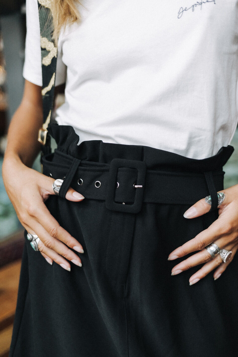 jupe courte paperbag noire