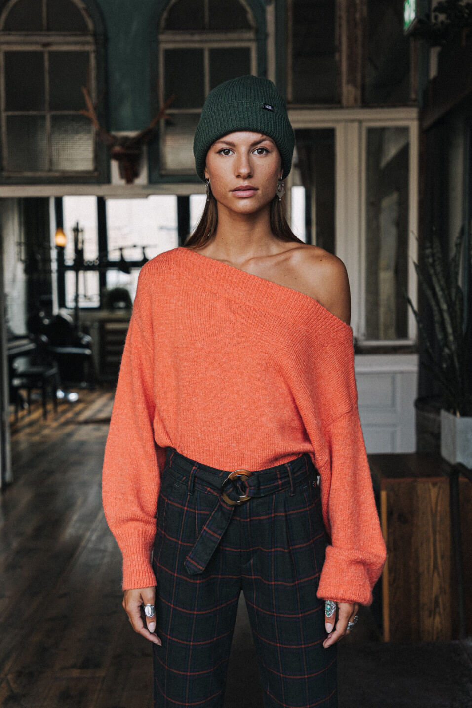 soft sweater with dropped shoulders
