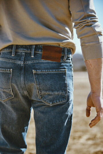 ceinture libre Nouveau Hommes heavy duty coton Coupe régulière Jambe droite denim jeans 