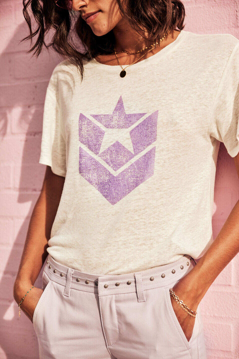 Camiseta mangas cortas Woman Suria Icon Violet tulle | Freeman T. Porter