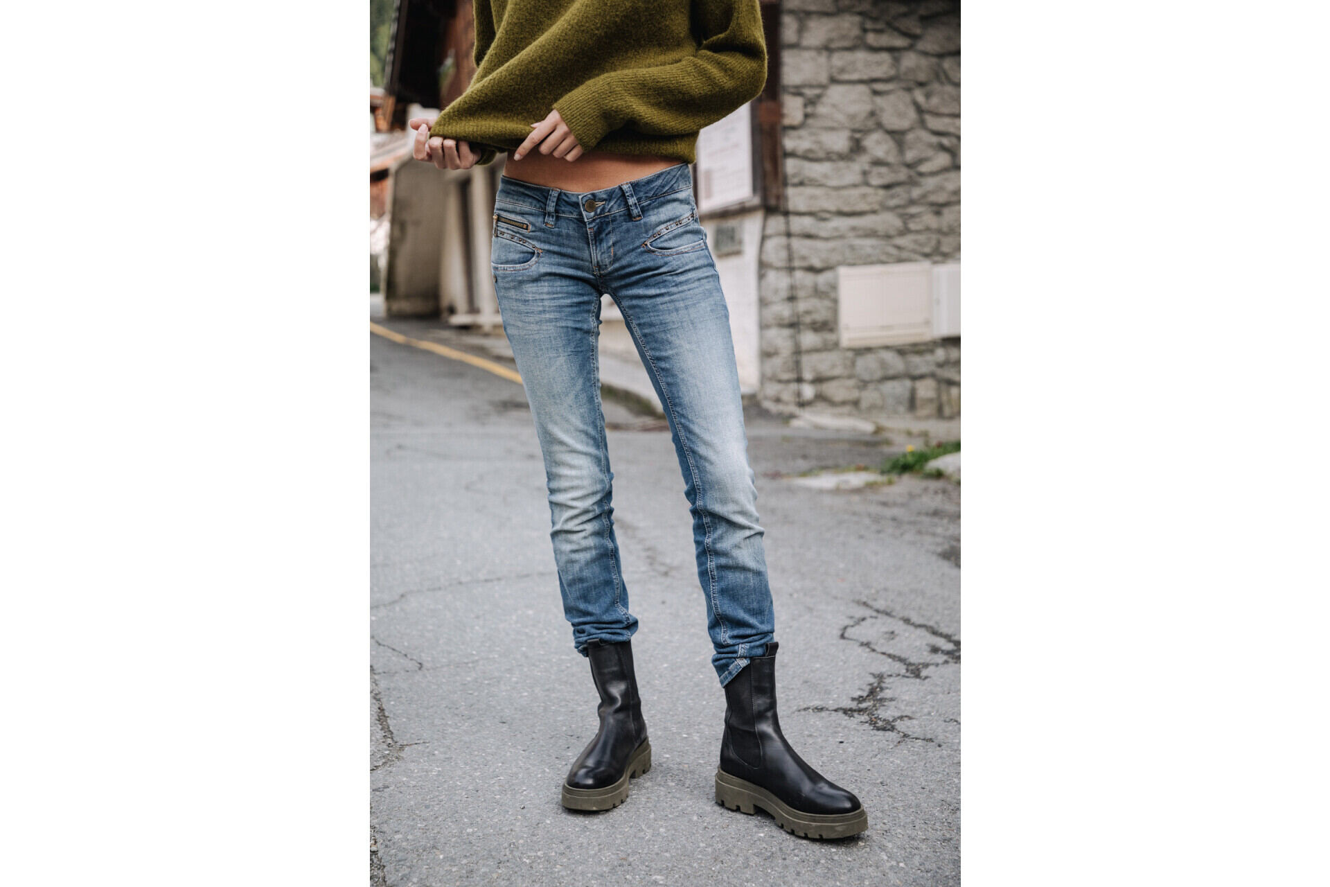 Jeans Alexa Taille Basse Pacific | Femmekollektion - Freeman T. Porter