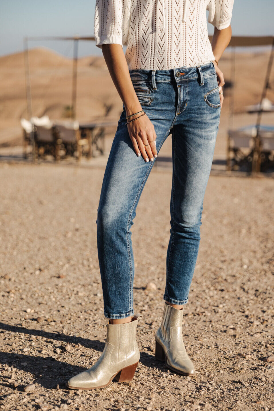 Jeans super slim Femme Alexa Cropped Saopolo med | Freeman T. Porter