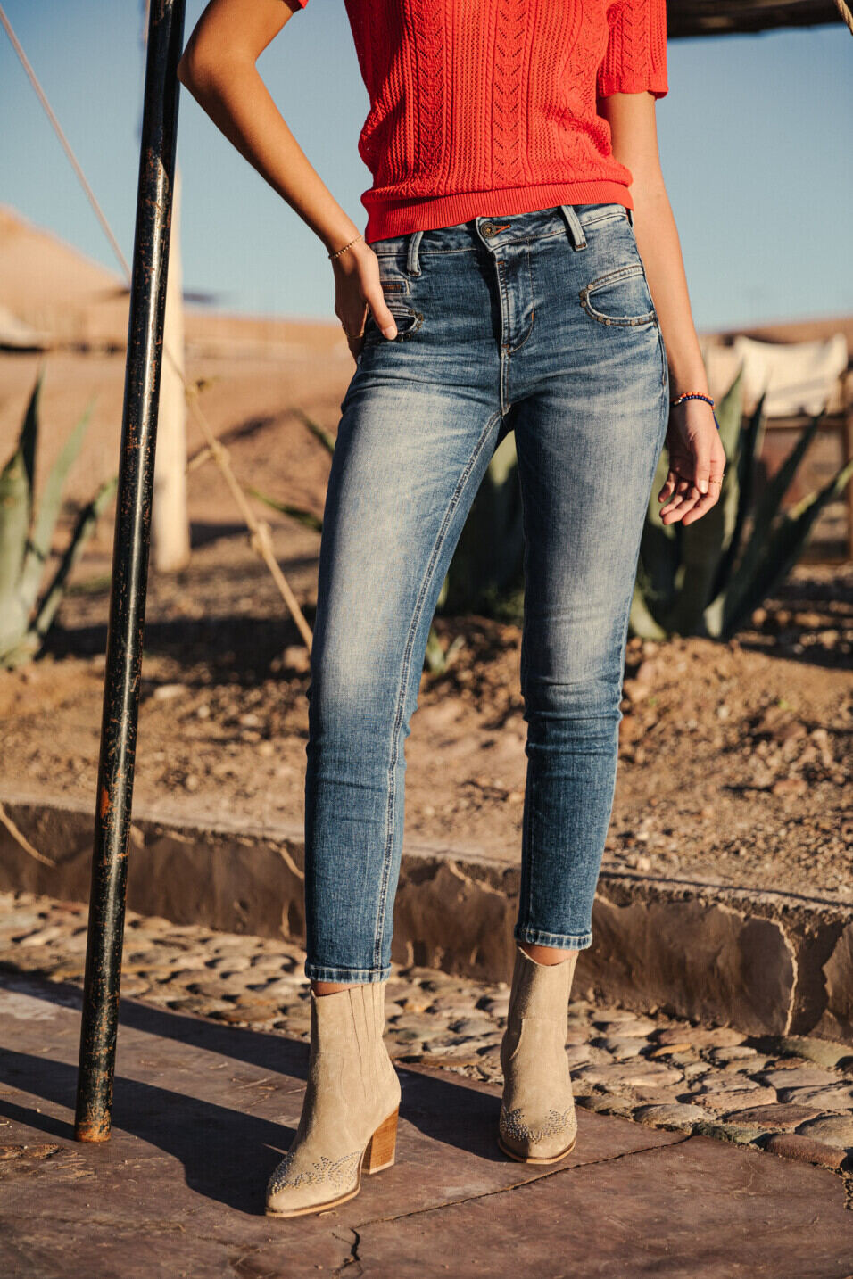 Skinny Jeans Woman Alexa High Waist Cropped Saopolo med | Freeman T. Porter