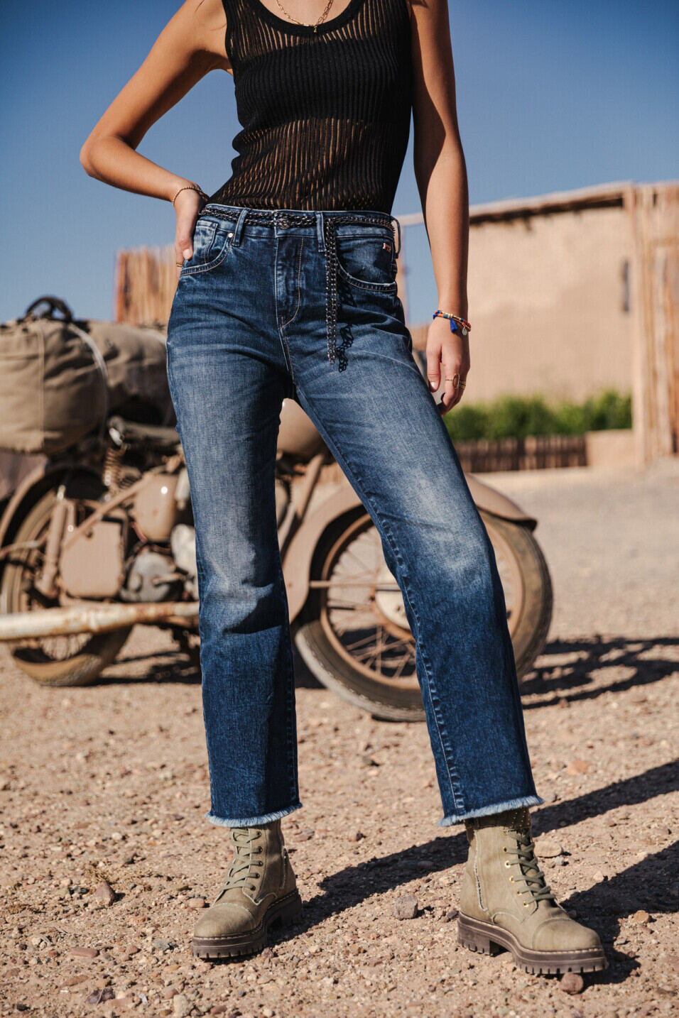 Jeans bootcut cropped Femme Norma Sanremo dark | Freeman T. Porter