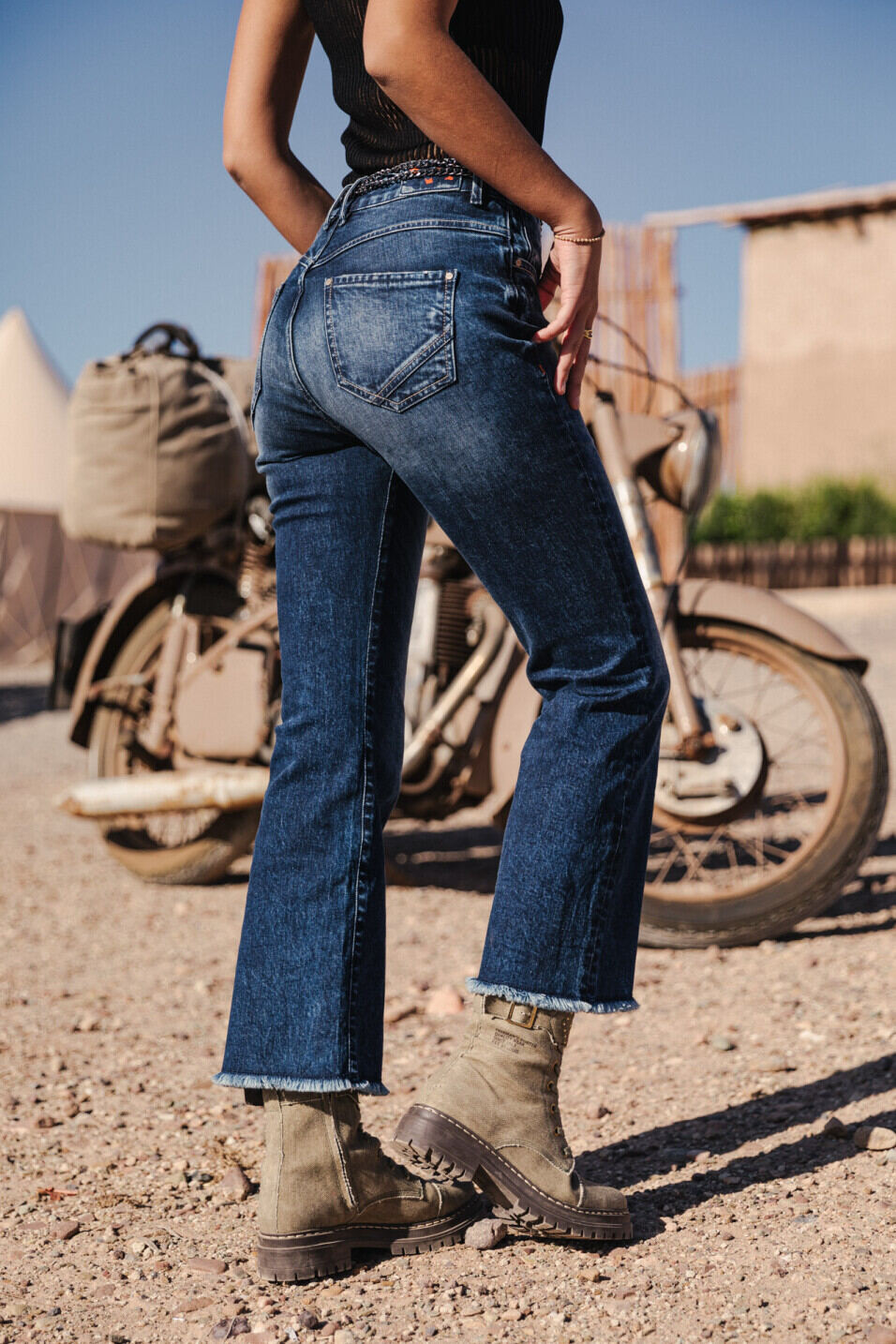 Bootcut cropped jeans Woman Norma Sanremo dark | Freeman T. Porter