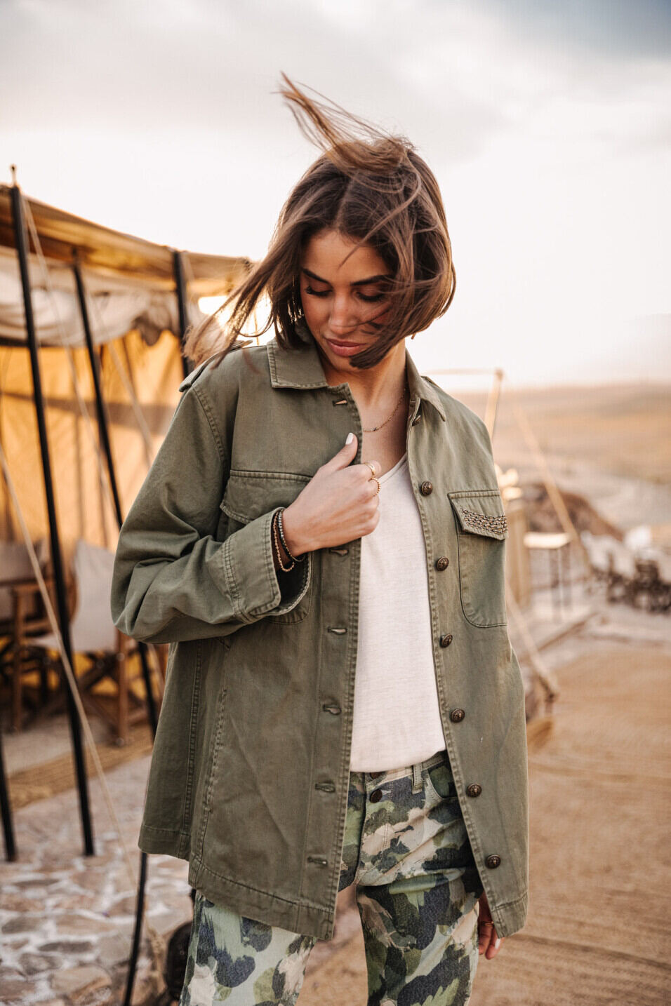 Safari jacket Woman Maylis Wild Light khaki | Freeman T. Porter