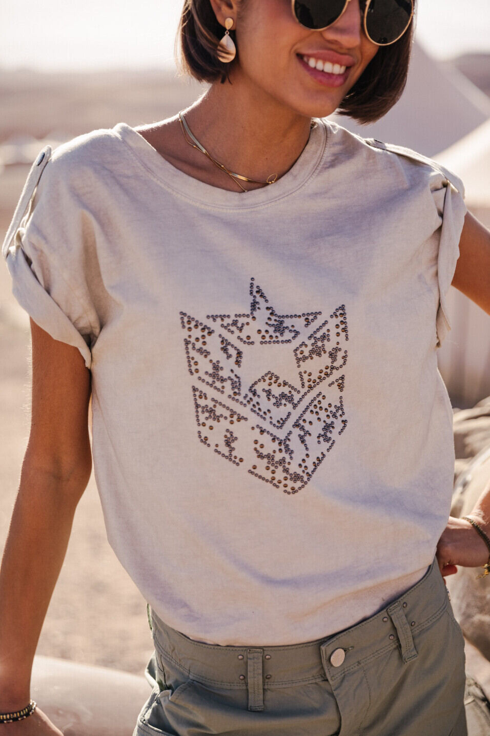 Gerades T-Shirt Woman Trisea Icon Fog | Freeman T. Porter