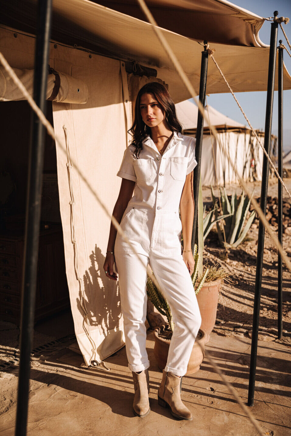 Fitted jumpsuit Woman Tifany Andalousia Off white | Freeman T. Porter