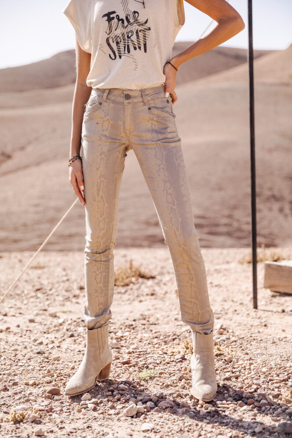 Slim-fit pants Woman Kaylee Goldy Gold | Freeman T. Porter