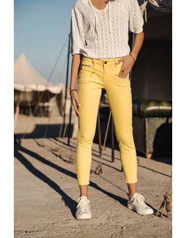 Pantalon femme slip à fente beige classe et super tendance