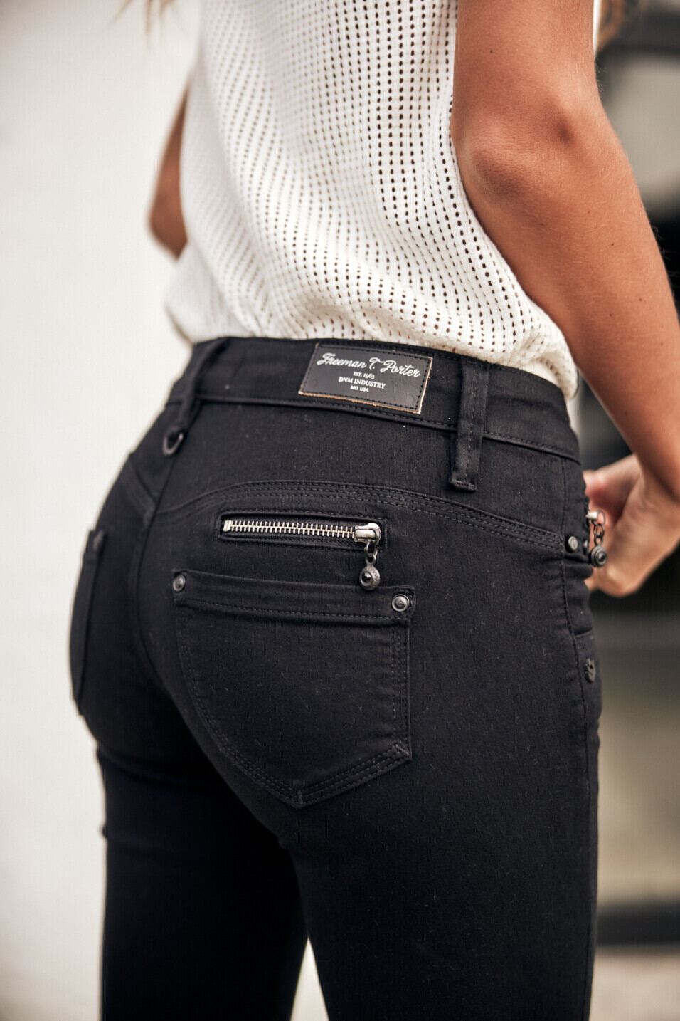 Jeans slim Femme Alexa Slim Black | Freeman T. Porter
