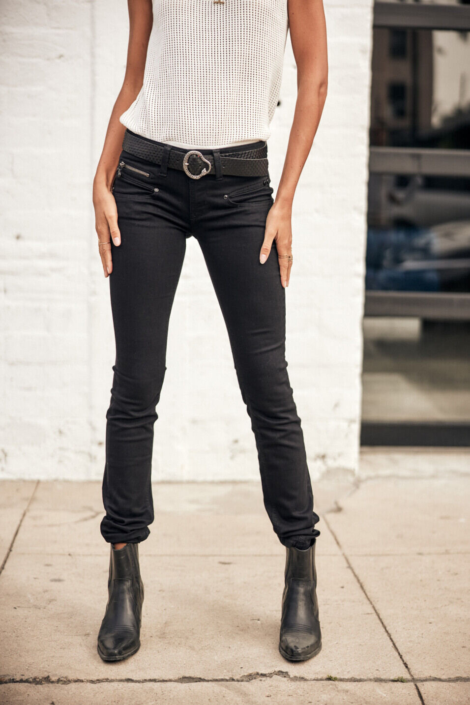 Jeans slim Femme Alexa Slim Black | Freeman T. Porter