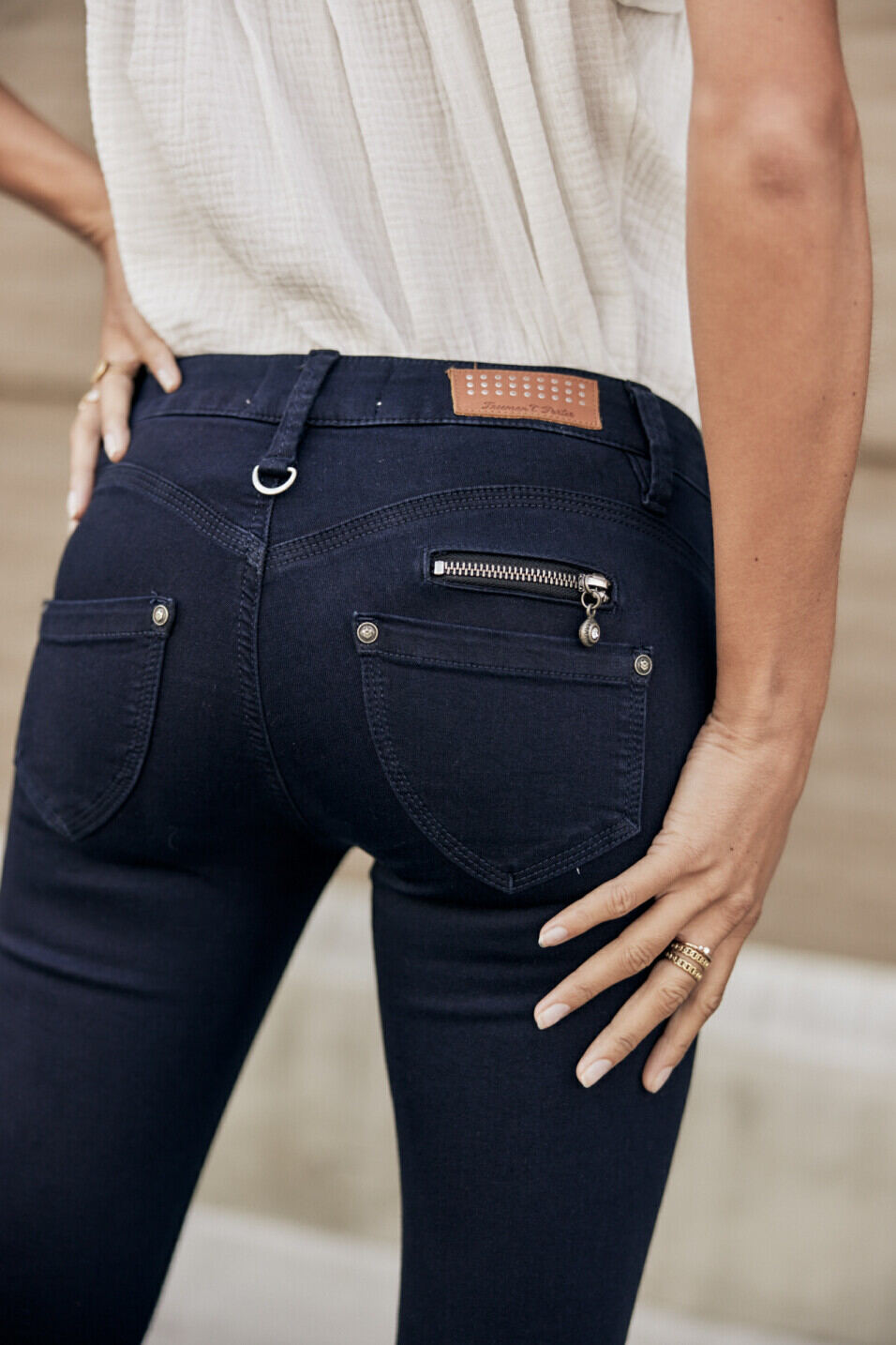 Jeans super slim Femme Alexa Cropped Flora | Freeman T. Porter