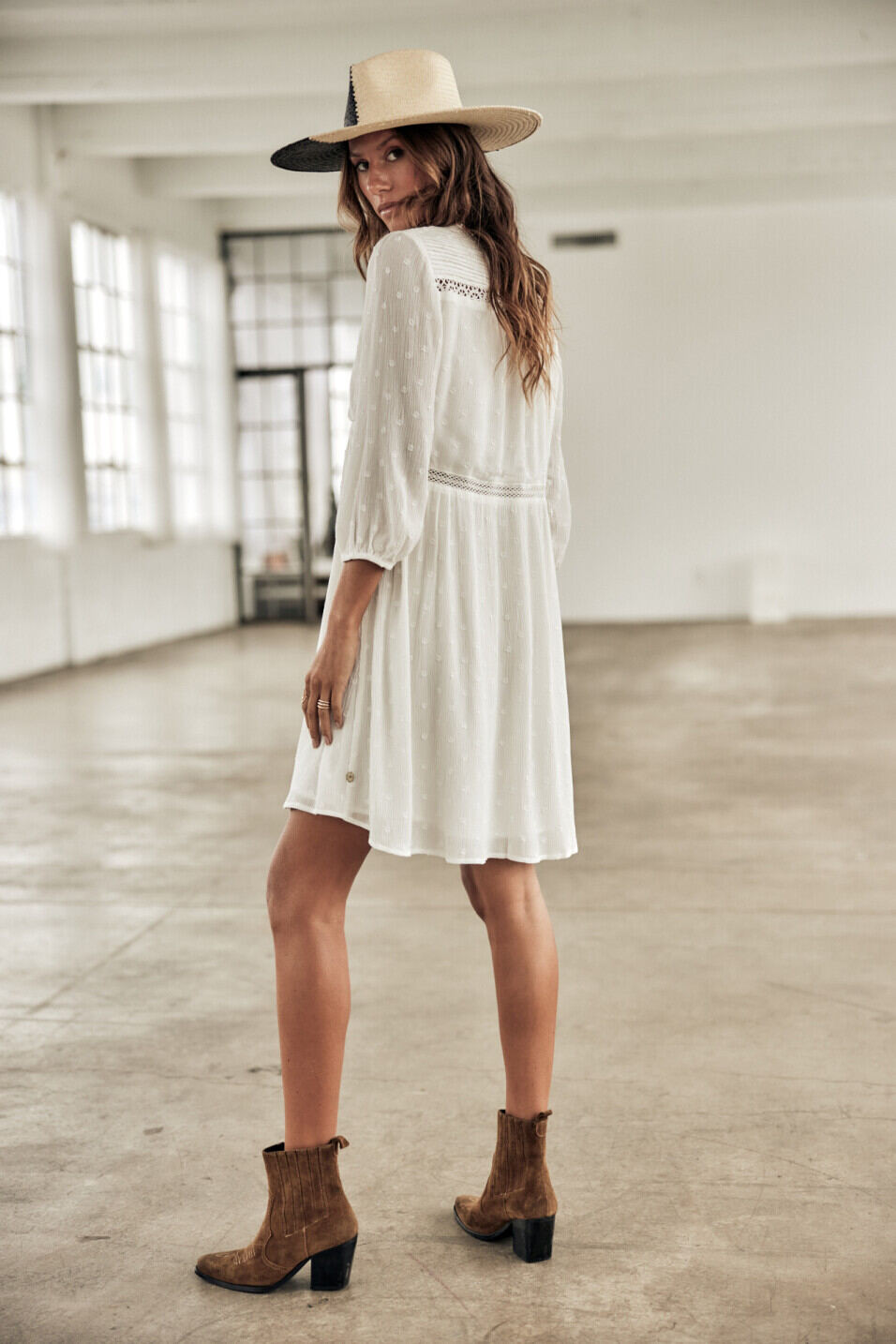 Kurzes Kleid Woman Rafilda Plain Color White | Freeman T. Porter