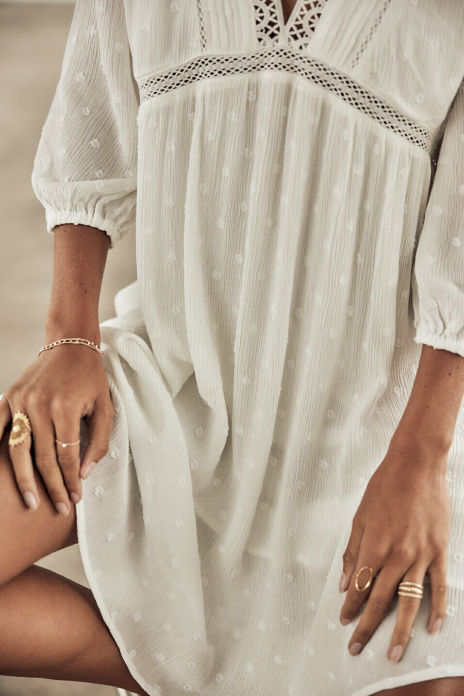 Kurzes Kleid Woman Rafilda Plain Color White | Freeman T. Porter