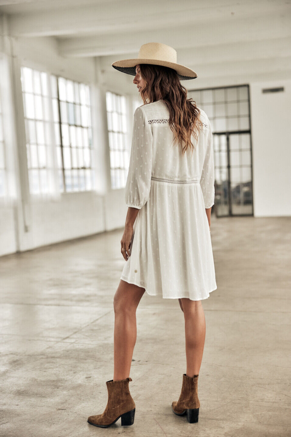 Vestido corto Woman Rafilda Plain Color White | Freeman T. Porter