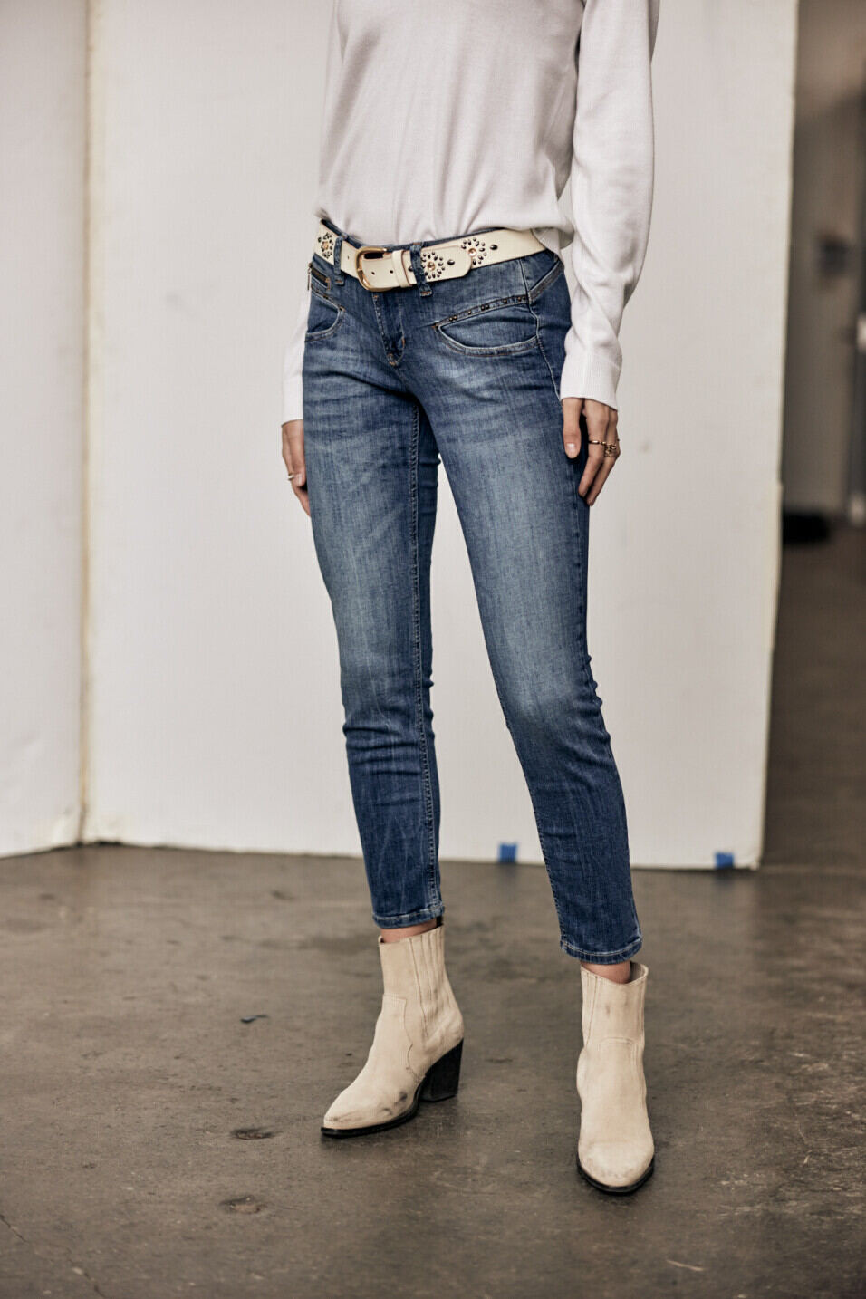 Skinny jeans Woman Alexa Cropped Pacific | Freeman T. Porter