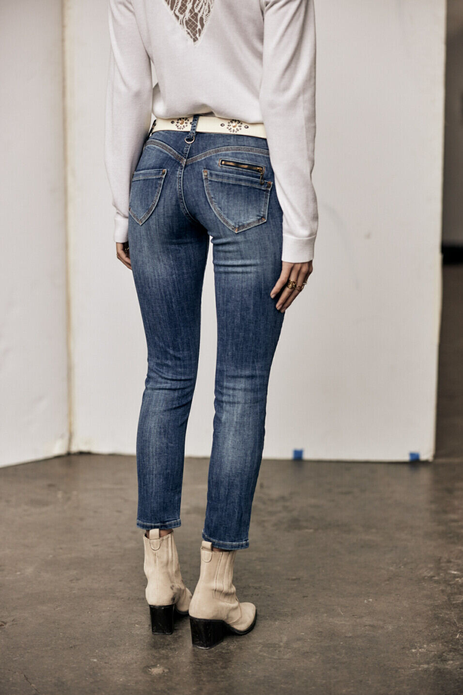 Jeans super slim Femme Alexa Cropped Pacific | Freeman T. Porter