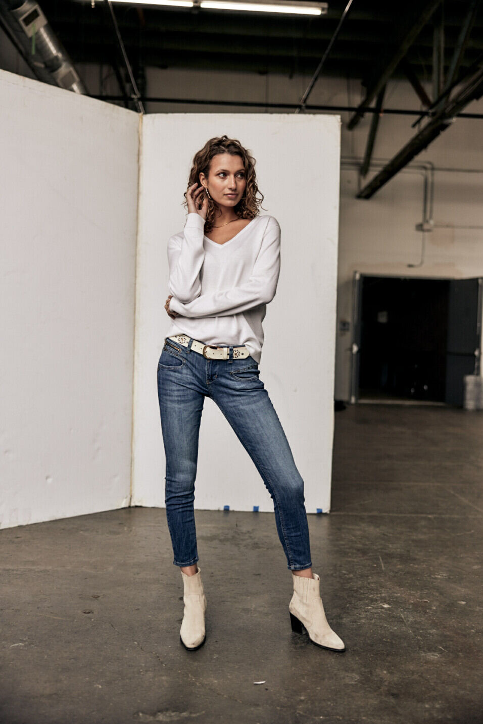 Skinny jeans Woman Alexa Cropped Pacific | Freeman T. Porter