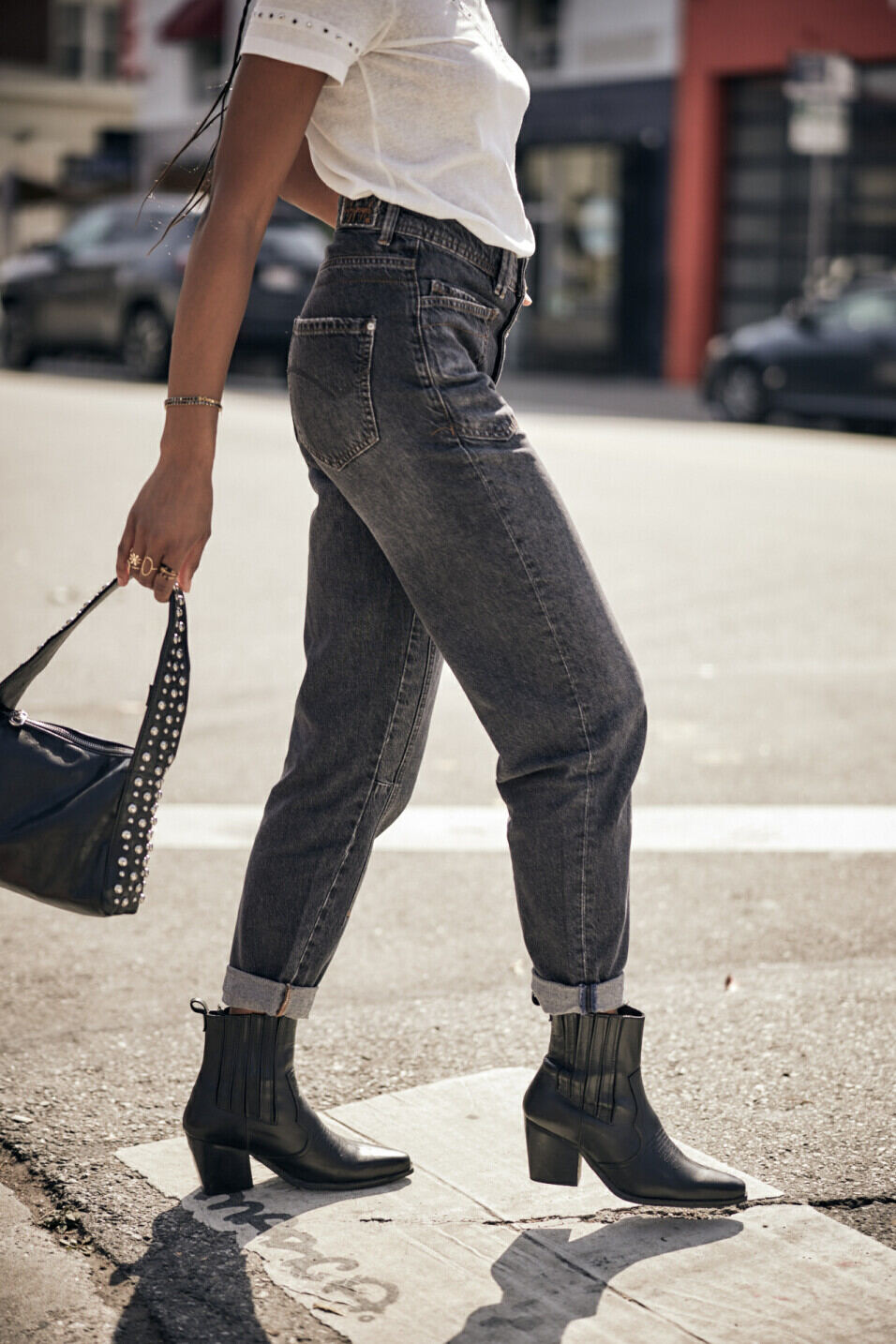High-waisted jeans Woman Edita Parigi dark | Freeman T. Porter