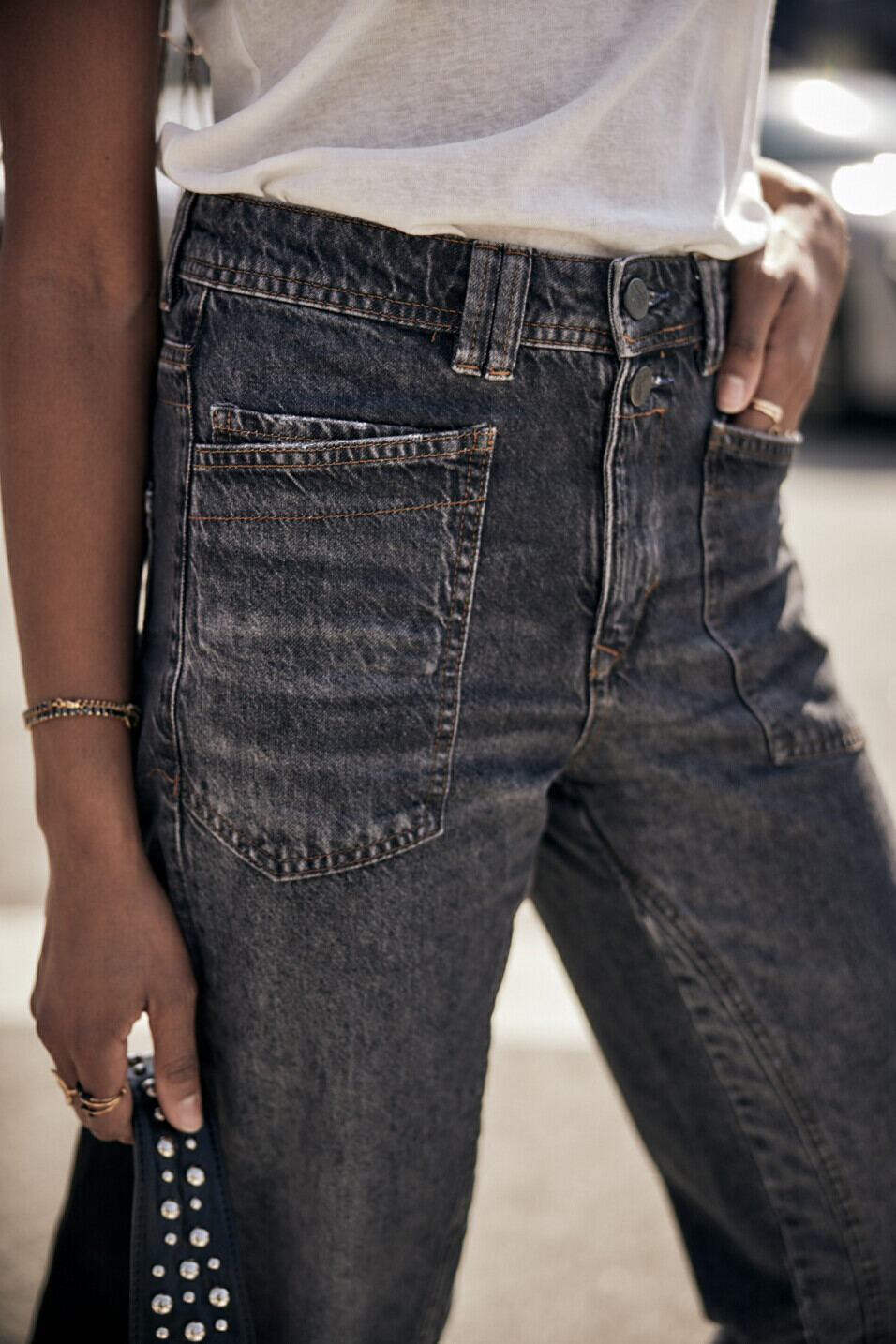 Jeans taille haute Femme Edita Parigi dark | Freeman T. Porter