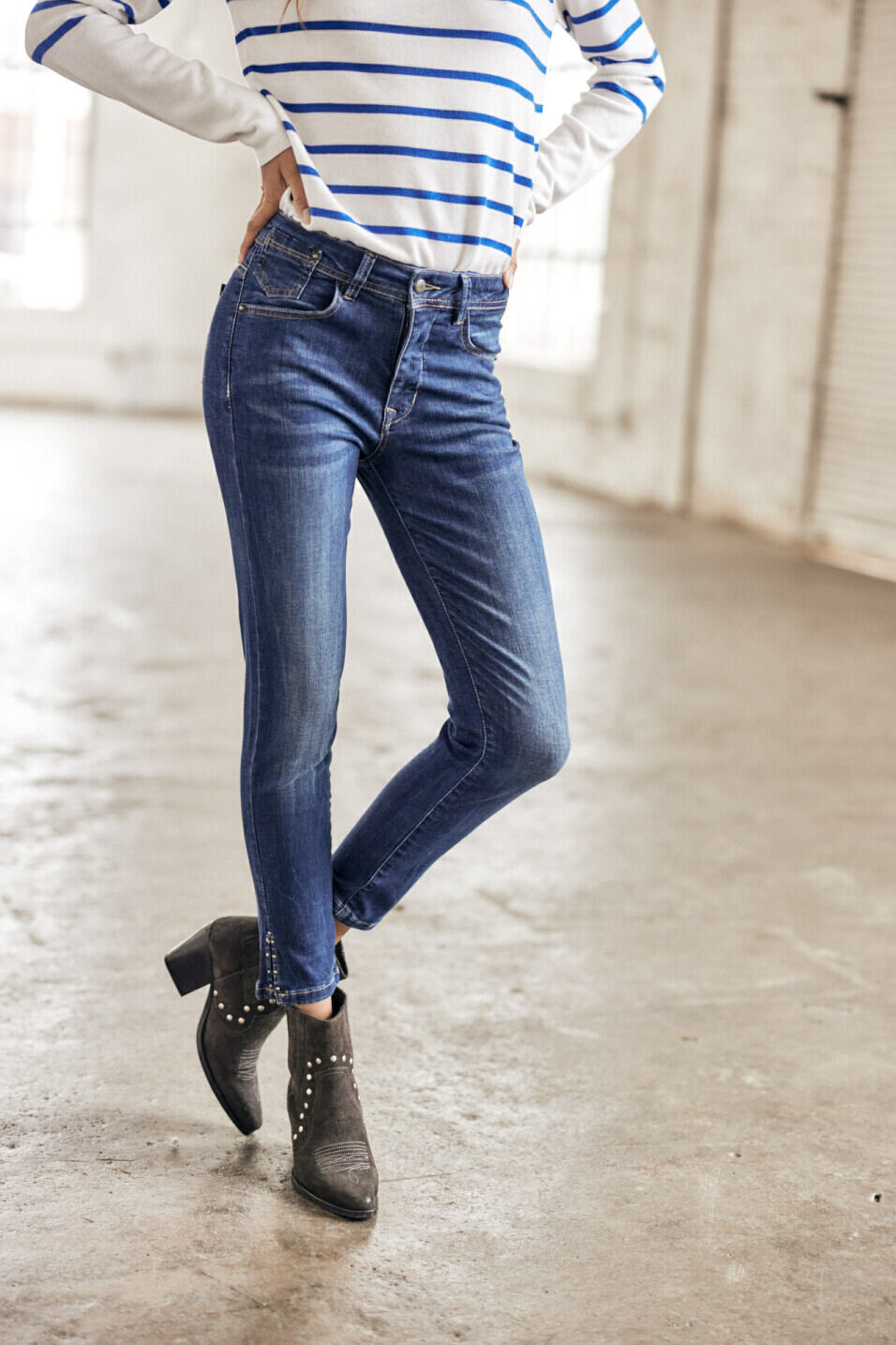 Cropped high-waist jeans Woman Gaelle Fever | Freeman T. Porter