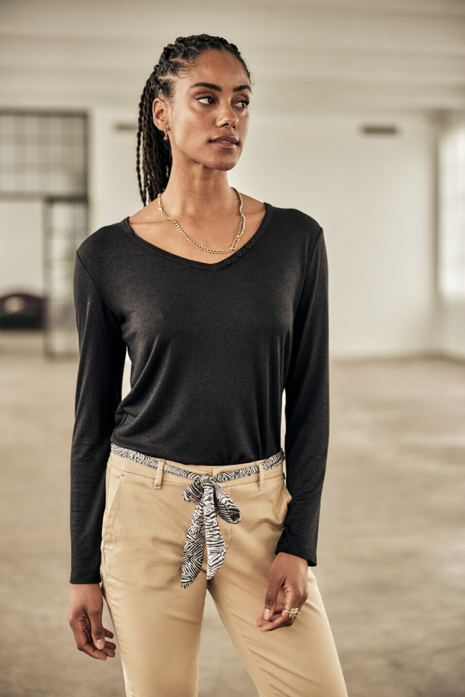 Long sleeve T-shirt Woman Torina Icon Black | Freeman T. Porter