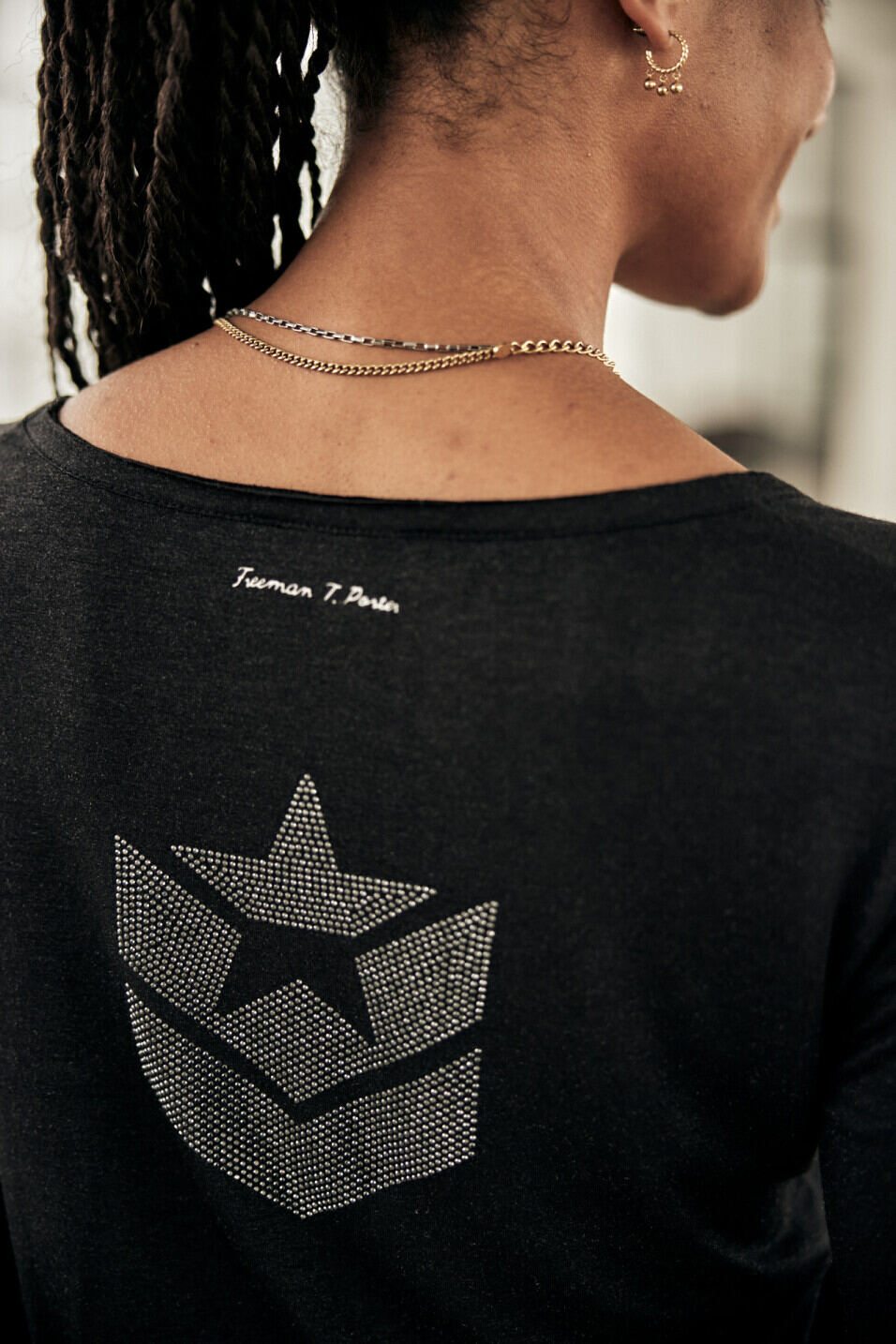 Camiseta logo strass Woman Torina Icon Black | Freeman T. Porter