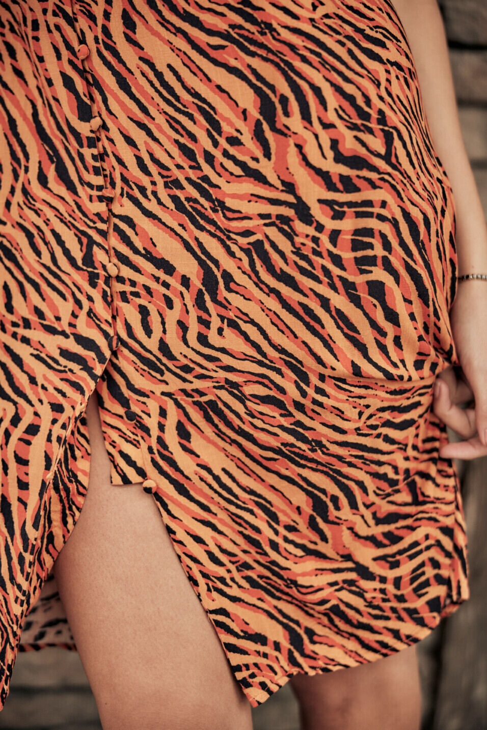 Robe longue à bretelles Femme Reny Tigerly Apricot | Freeman T. Porter
