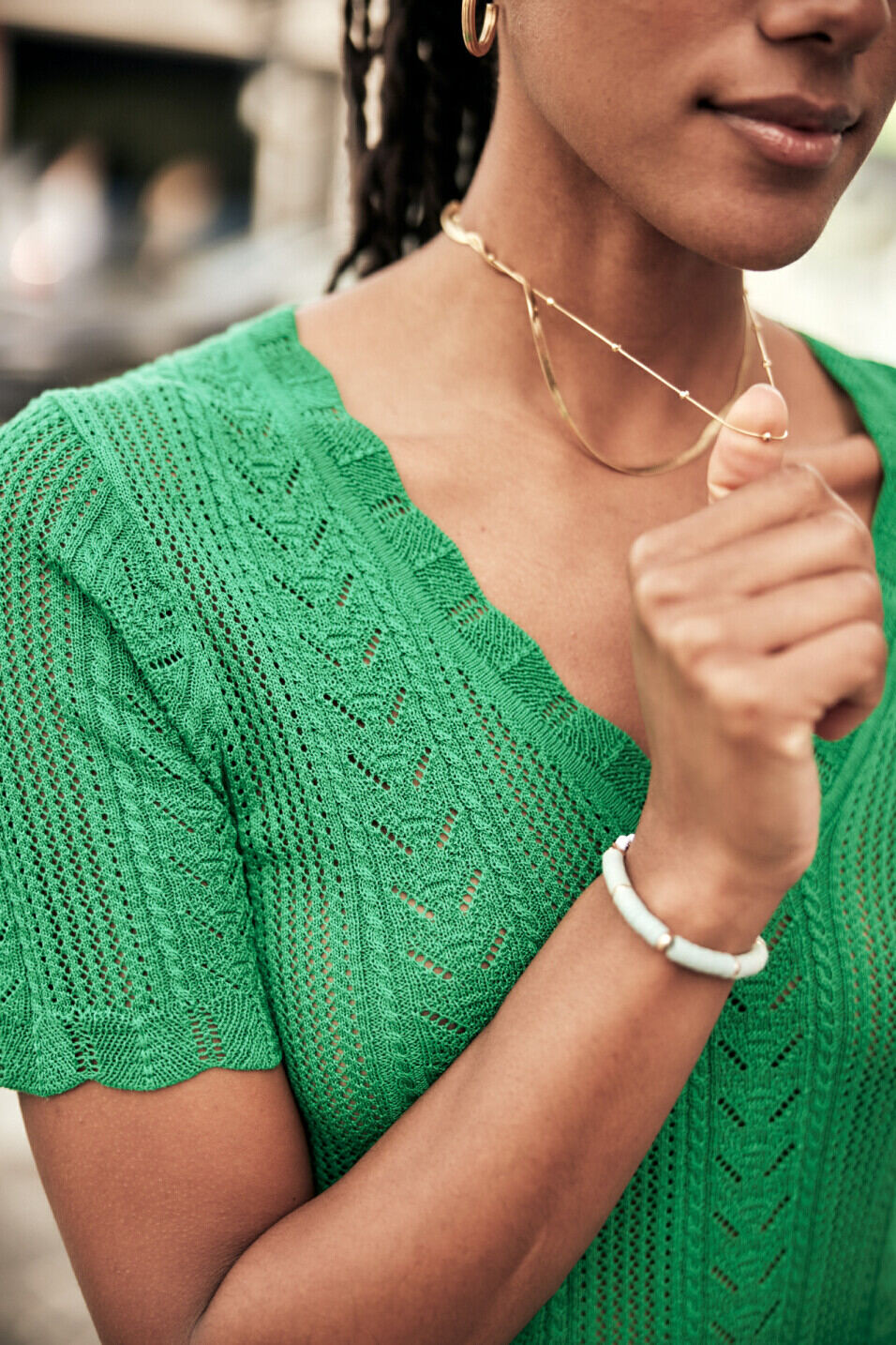 Eng geschnittener Pullover Woman Polane Jolly green | Freeman T. Porter