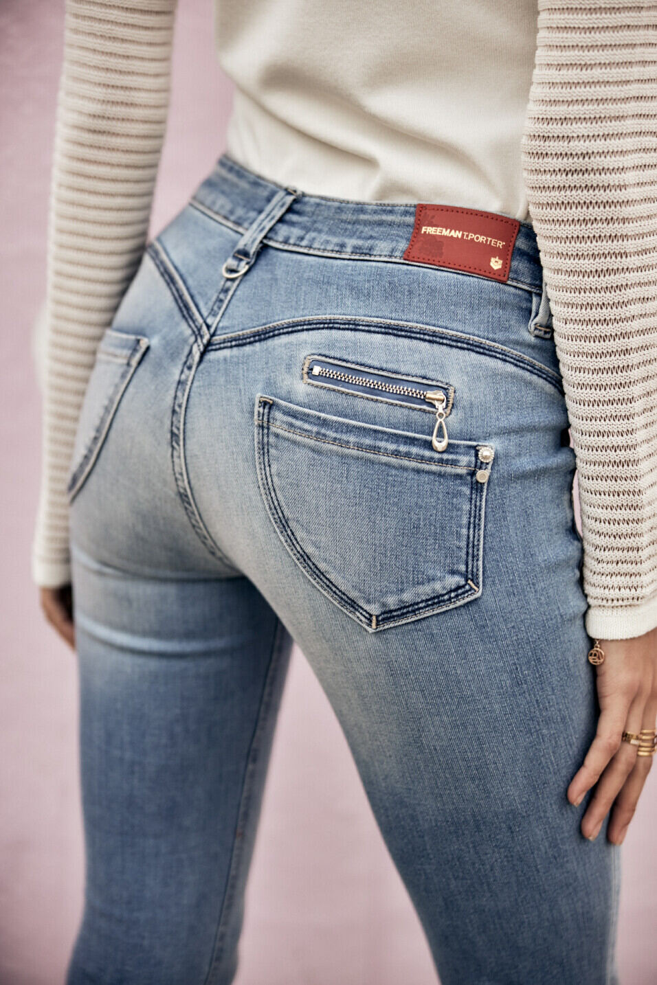 Skinny Jeans Woman Alexa High Waist Cropped Saopolo light | Freeman T. Porter