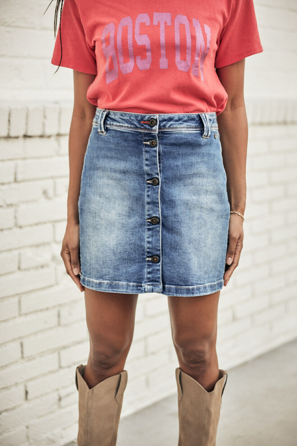 Short denim skirt Woman Azalie Saopolo med | Freeman T. Porter