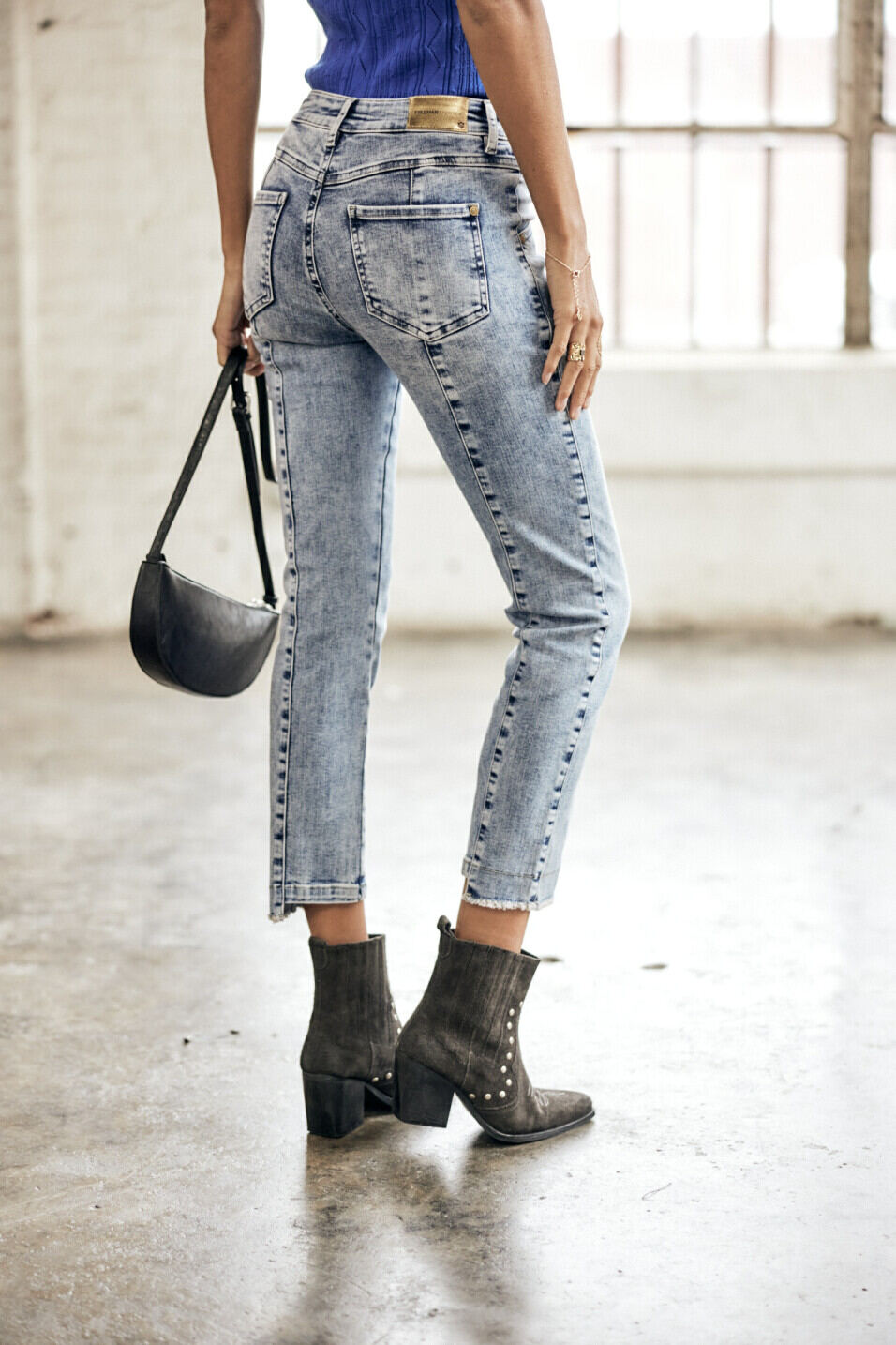 Cropped high-waist jeans Woman Louison Boceano | Freeman T. Porter