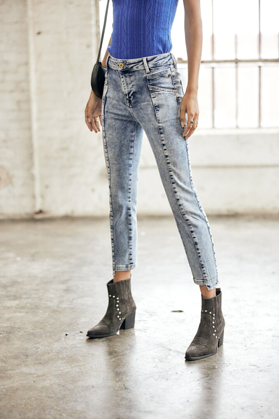 Cropped high-waist jeans Woman Louison Boceano | Freeman T. Porter