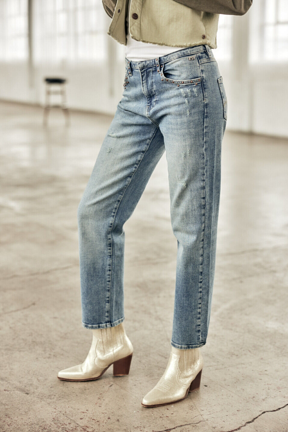 Straight cropped jeans Woman Odely Pamplone | Freeman T. Porter