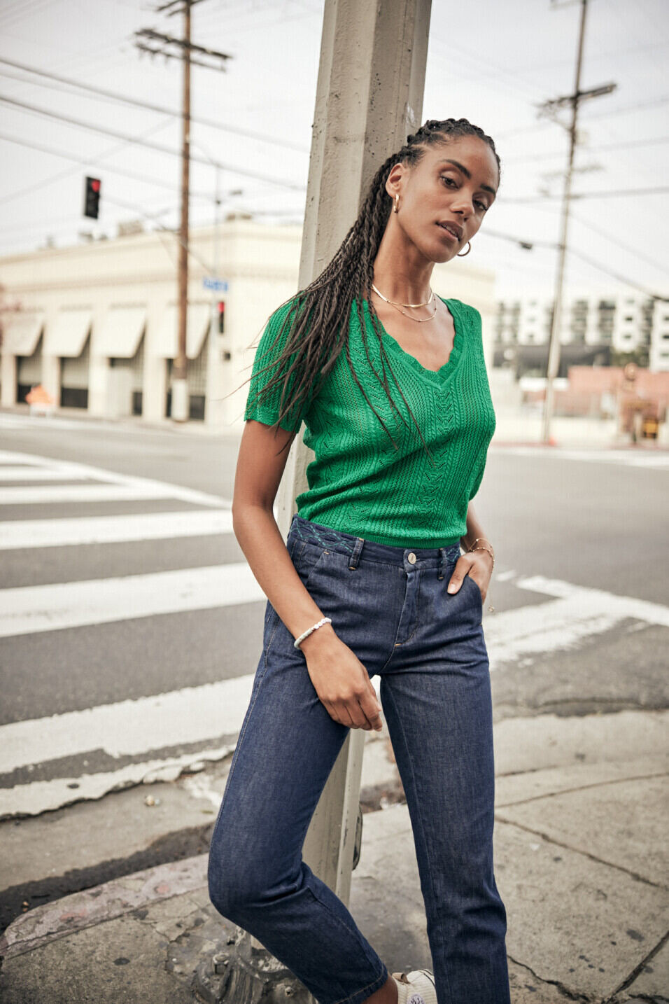 Cropped jeans Woman Claudia Manzana dark | Freeman T. Porter