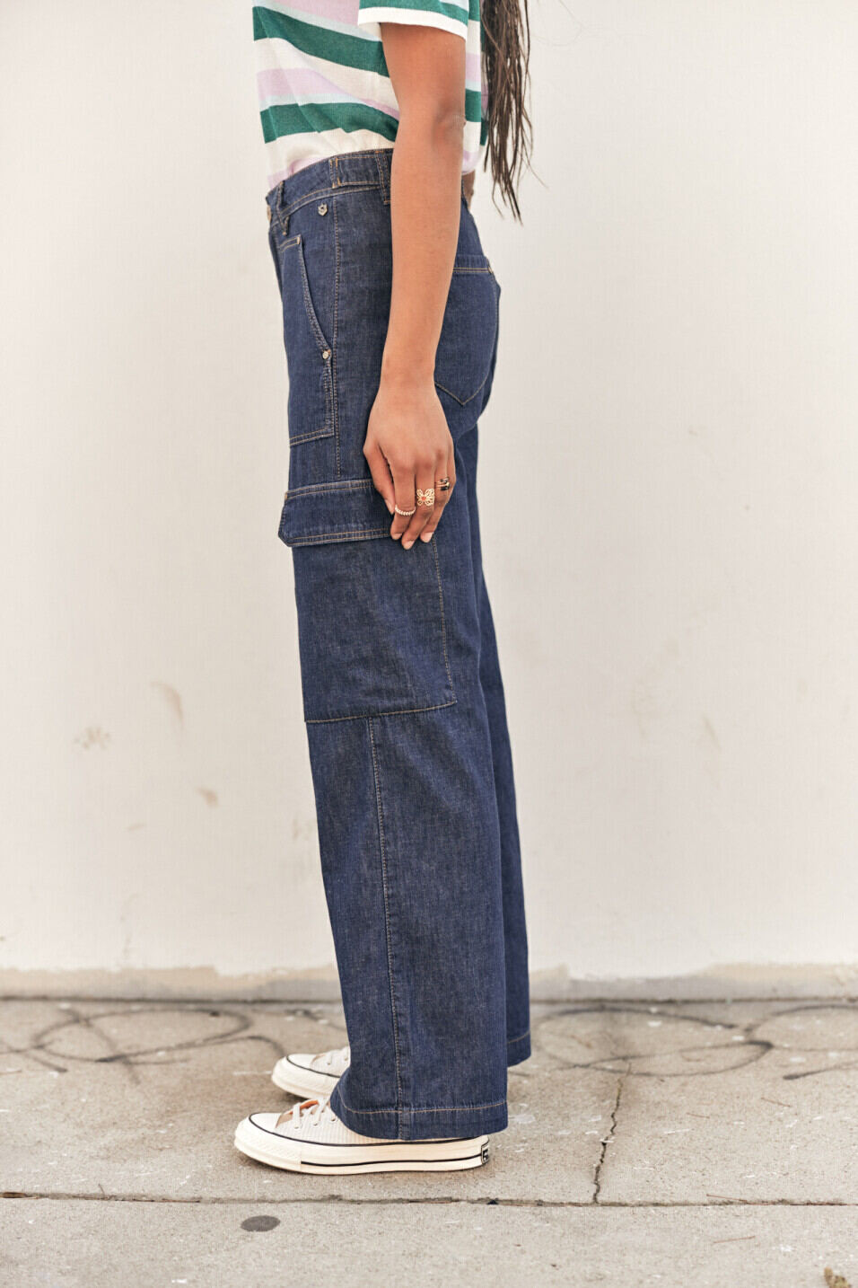 Wide leg jeans Woman Moxie Manzana dark | Freeman T. Porter