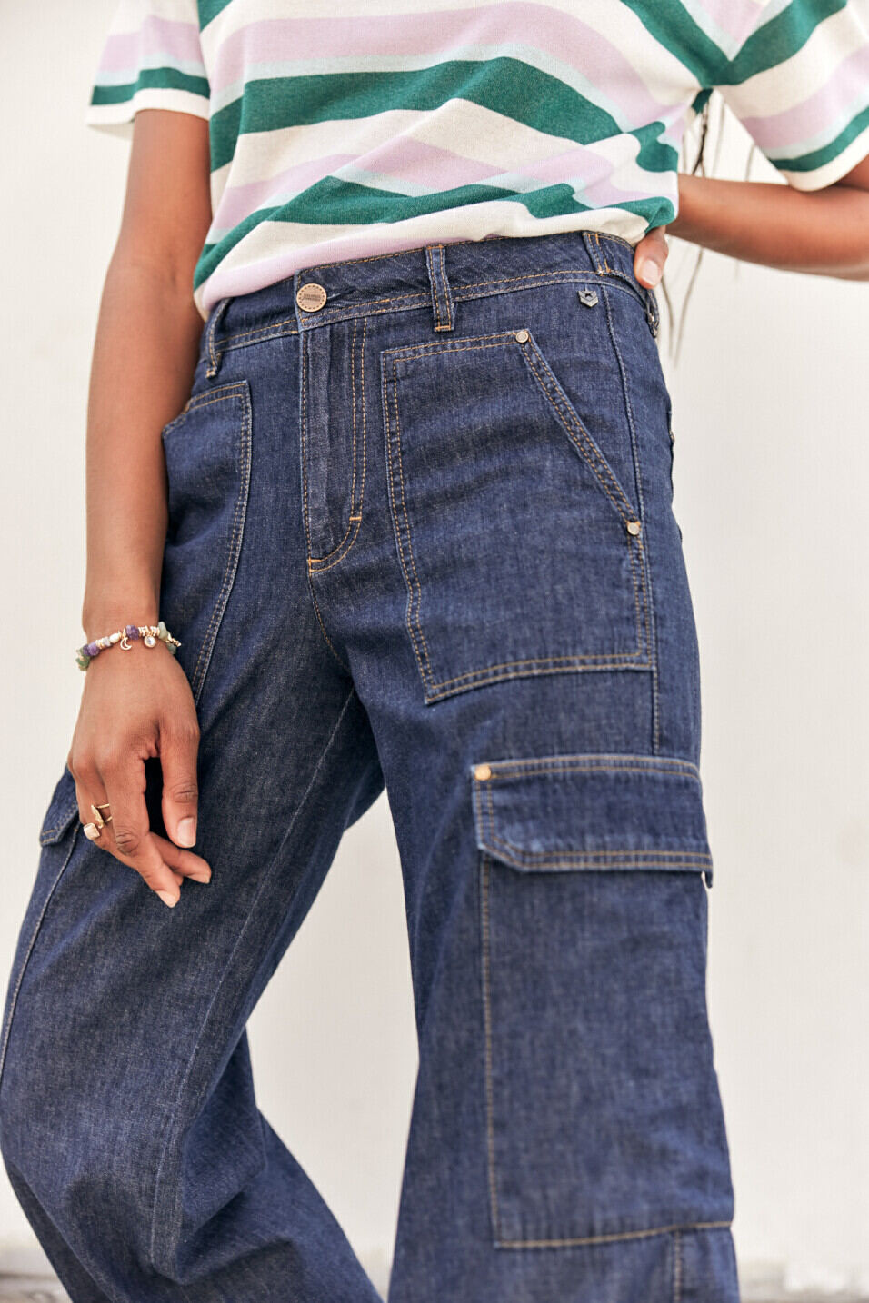 Wide leg jeans Woman Moxie Manzana dark | Freeman T. Porter