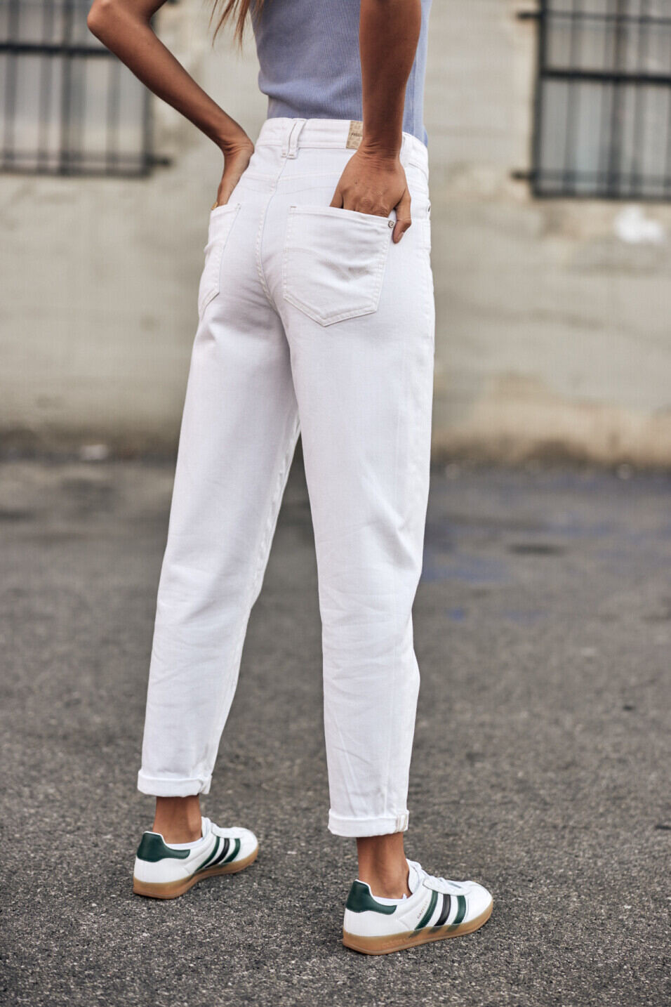 Pantalon taille haute Femme Edita Andalousia Off white | Freeman T. Porter