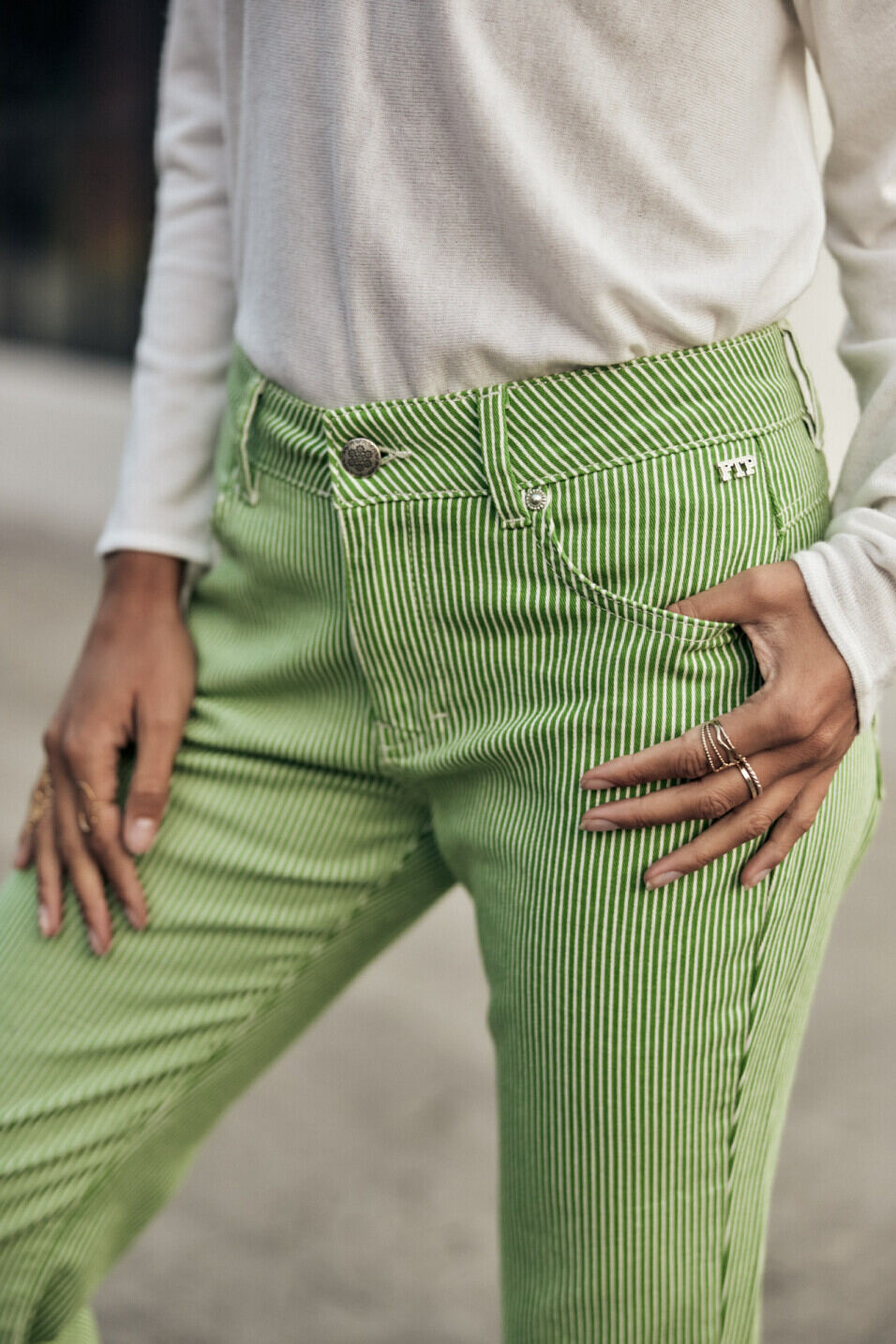 Pantalon bootcut à rayures Femme Norma Janeiro Original | Freeman T. Porter