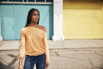 Loose-fit sweater Woman Persia Blazing orange | Freeman T. Porter