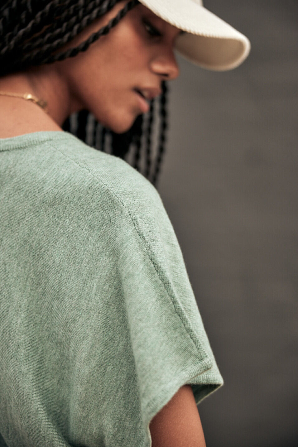 Loose-fit sweater Woman Philia Plain Color Green bay | Freeman T. Porter
