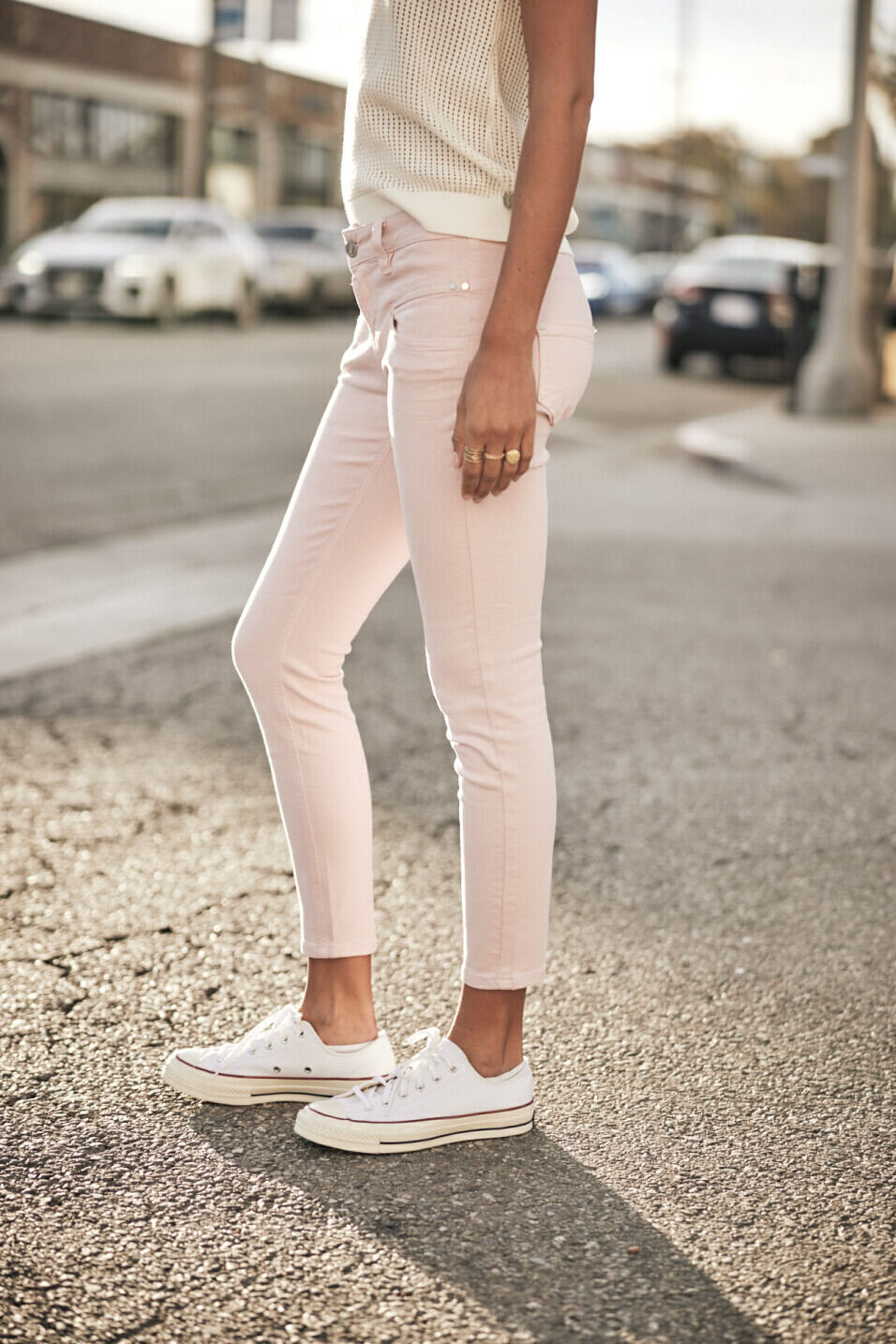 Pantalón de color Woman Alexa Cropped New Magic Color Parfait pink | Freeman T. Porter