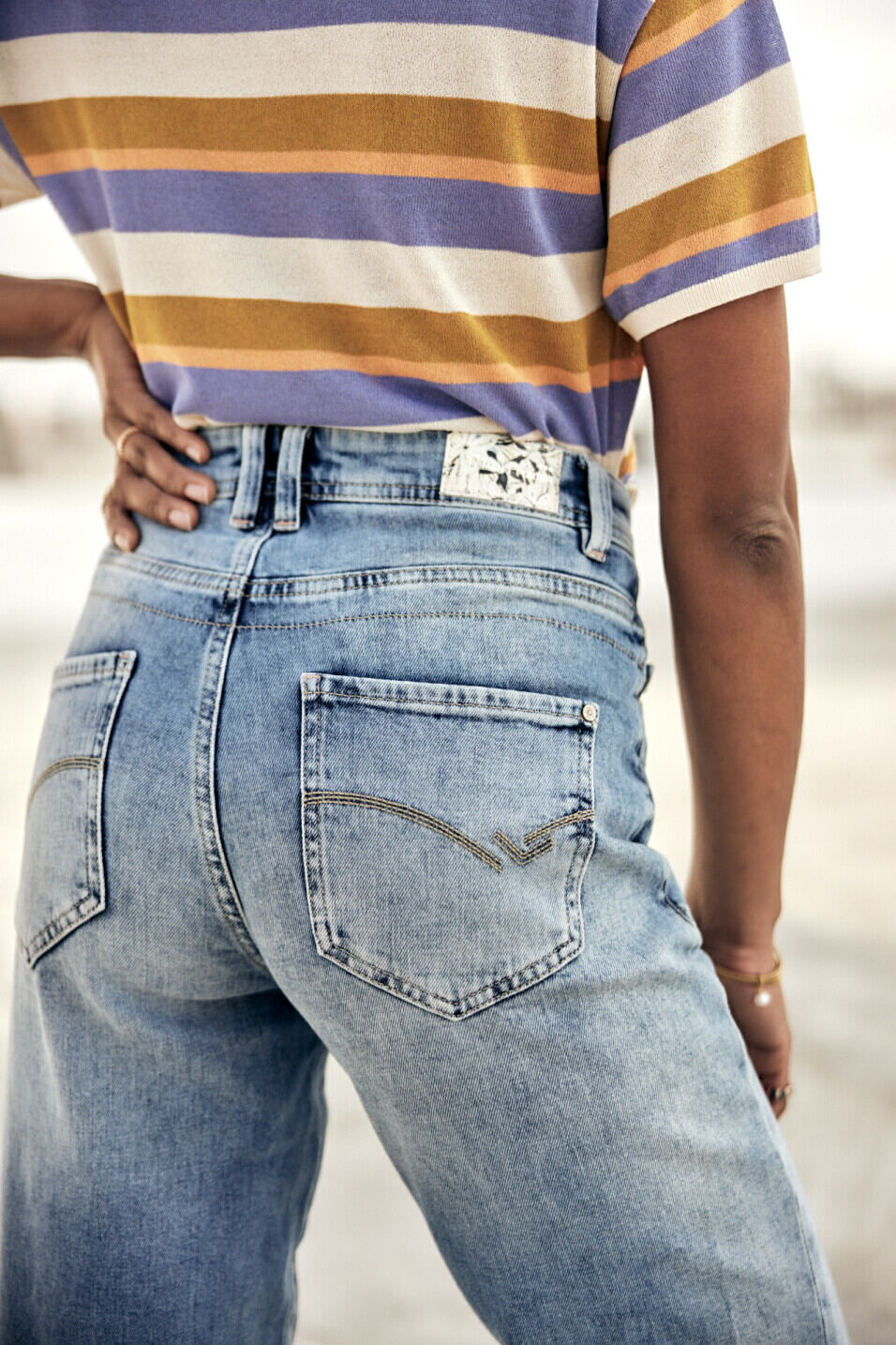 Jeans taille haute Femme Edita Palermo med | Freeman T. Porter