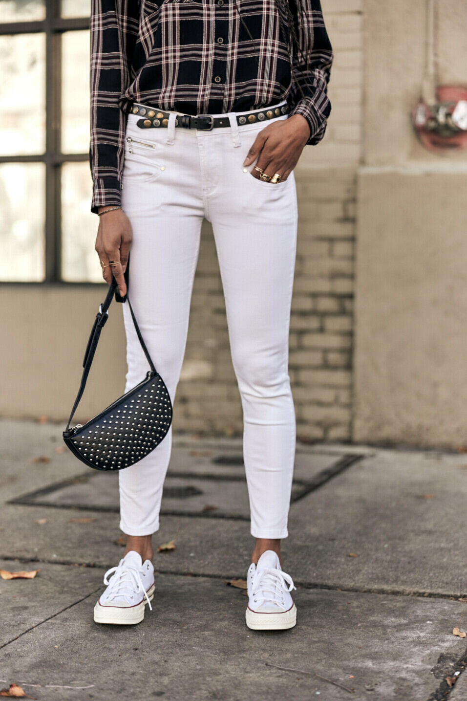 Skinny jeans Woman Alexa High Waist Cropped White | Freeman T. Porter