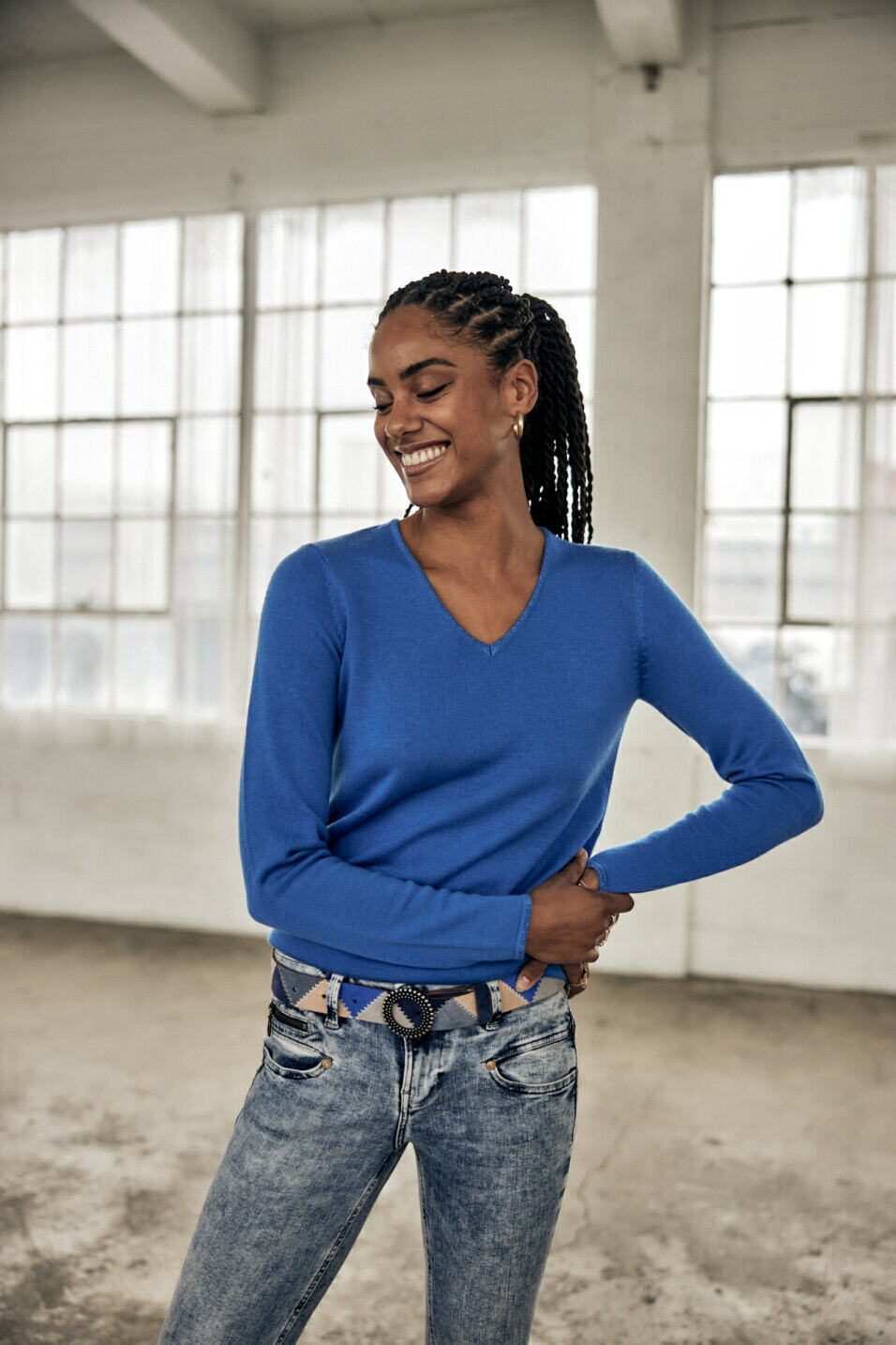 Fitted sweater Woman Lorelia Princess blue | Freeman T. Porter