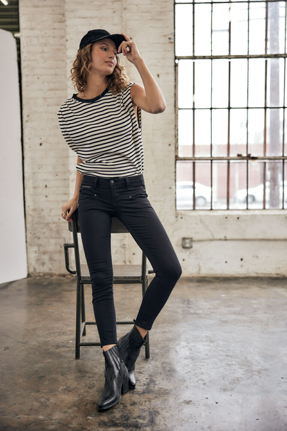 Jeans super slim Femme Alexa Cropped Black | Freeman T. Porter