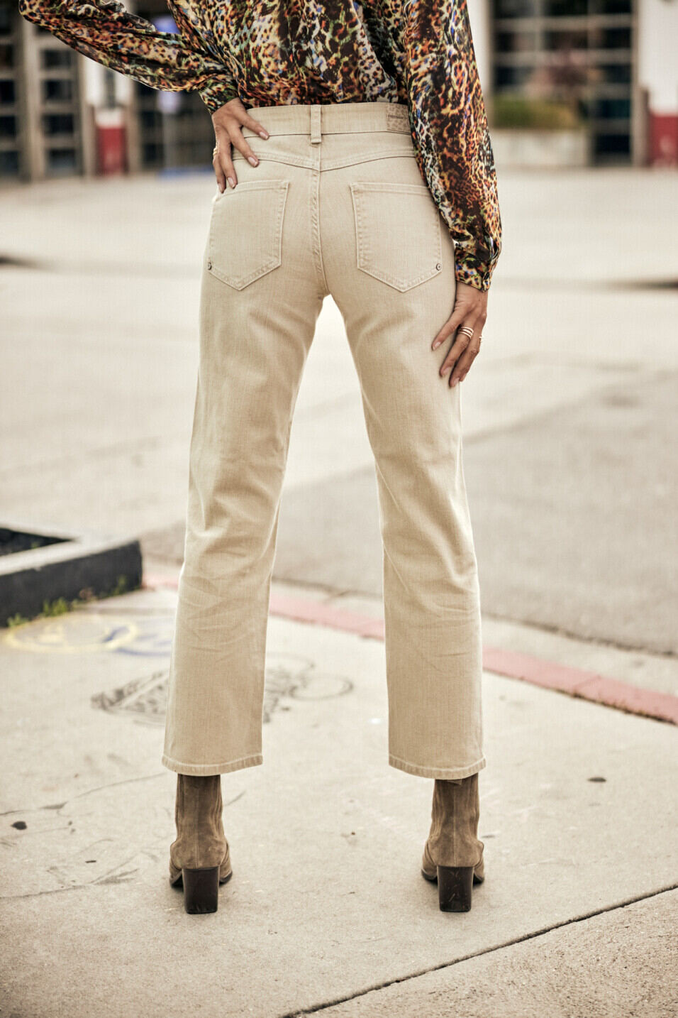 Pantalon droit cropped Femme Darla Canyon Bleached sand | Freeman T. Porter