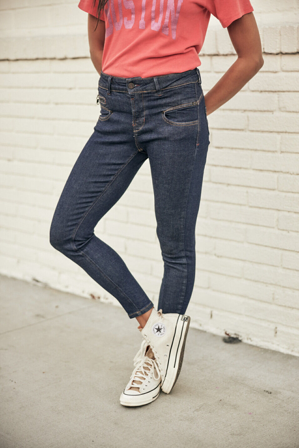 Skinny Jeans Woman Alexa High Waist Cropped Bokken | Freeman T. Porter