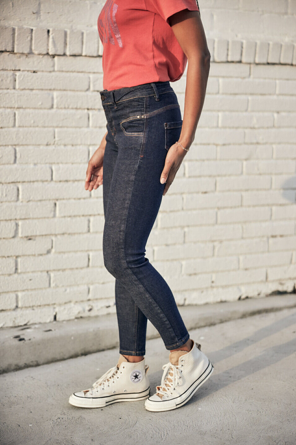 Skinny jeans Woman Alexa High Waist Cropped Bokken | Freeman T. Porter
